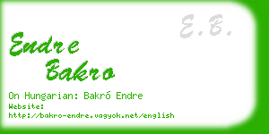 endre bakro business card