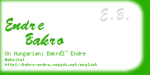 endre bakro business card